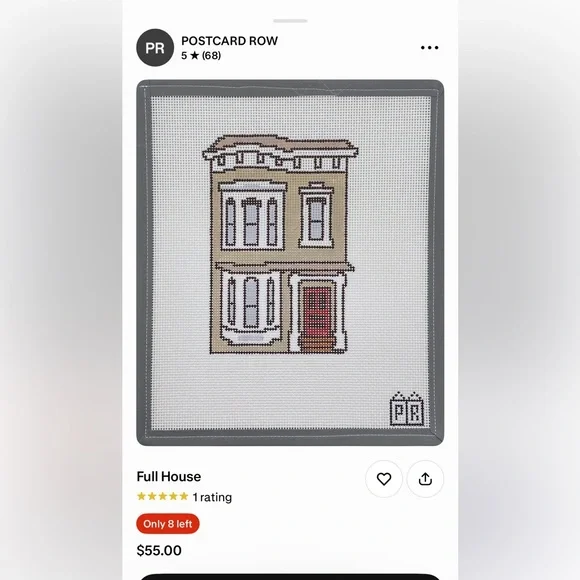 Full House Needlepoint Canvas - Picture 2 of 3